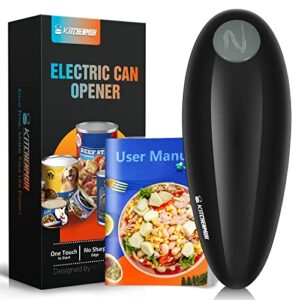 hands free, food safe use, no sharp edge electric can openers for kitchen, best kitchen gadget automatic can opener for seniors, arthritis, and chef