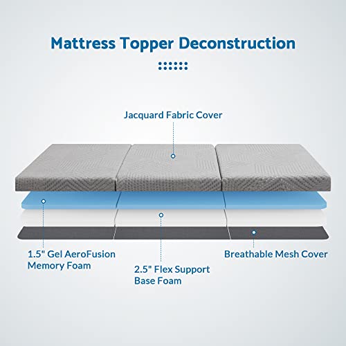 IULULU Folding Mattress, 4-Inch Single Size Tri-Fold Memory Foam Mattress Topper with Breathable & Washable Cover, Portable and Foldable Mattress for Floor, Guest Bed, Camping - CertiPUR-US Certified