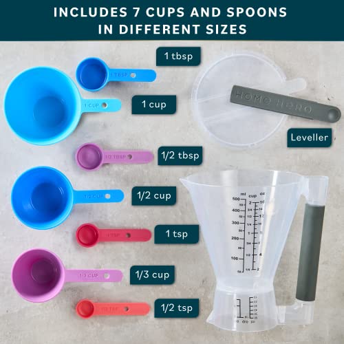 Measuring Cups and Spoons Set 8-Pcs - Measuring Spoons Set and Measuring Cup Set - Liquid Measuring Cups and Spoons - Measure Cups - Measuring Spoons and Cups - Measuring Cup Plastic Cup Measuring Set