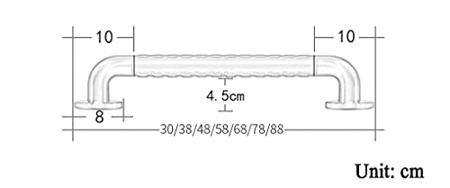 CRODY Grab Bars for Bathroom, Stainless Steel Straight Grab Bar, Balance Handrail Shower Bar, Nylon Granular Casing Anti-Slip Handle, Bathroom Safety Bar Hand Support Rail, Towel Rack Toilet Auxiliary