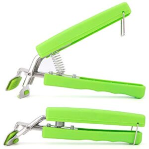 2 Pack Hot Plate Gripper Clips Holder Tongs For Moving Hot Plate Bowls Pizza Pan Air Fryer Microwave Oven with Food Out, Green