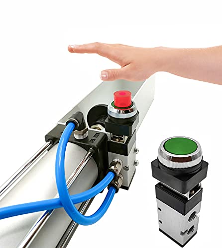 Aluminum Can Crusher, Heavy Duty Pneumatic Cylinder Soda Beer Can Crusher, Eco-Friendly Recycling Tool (Countertop Button Valve)