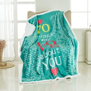 piwaka birthday gifts for women 70th birthday decorations 70 year old gifts mens 70th birthday gift ideas gifts for 70 years throw blanket (sherpa fleece, 70th_teal)