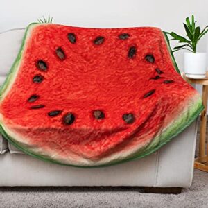 Watermelon Slice Round Fleece Throw Blanket | Plush Soft Polyester Cover For Sofa and Bed, Cozy Home Decor Room Essentials | Cute Gifts and Collectibles | 60 Inches