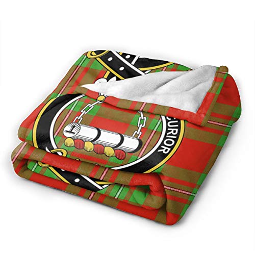 Jun2K Ultra-Soft Micro Fleece Blanket,Grierson Tartan Clan Badge Throw Blanket Sheet 50"x40"