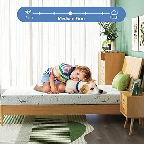 wOod-it Twin Mattress, 6 inch Twin Size Memory Foam Mattresses in a Box Cooling Gel Mattress for Kids Bunk Trundle Bed Daybed, Medium Firm