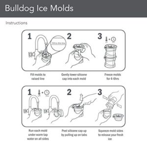 Tovolo Leak-Free, Slow-Melting Silicone Sealed Lid Craft Ice Molds Novelty, Bulldog - Set 2, Charcoal