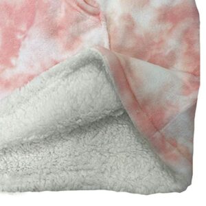 Dreamscene Tie Dye Pastel Hooded Hoodie Blanket Oversized Pullover Soft Sherpa Fleece Comfy Wearable Blanket Throw Giant Sweatshirt for Girls Teens Women Adults, One Size - Blush Pink