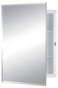 jensen 781029 builder series frameless medicine cabinet with polished edge mirror, 16-inch by 22-inch by 3-3/4-inch