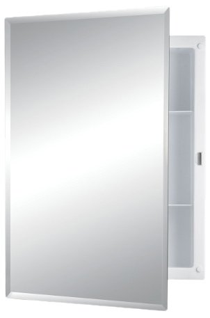 Jensen 781029 Builder Series Frameless Medicine Cabinet with Polished Edge Mirror, 16-Inch by 22-Inch by 3-3/4-Inch