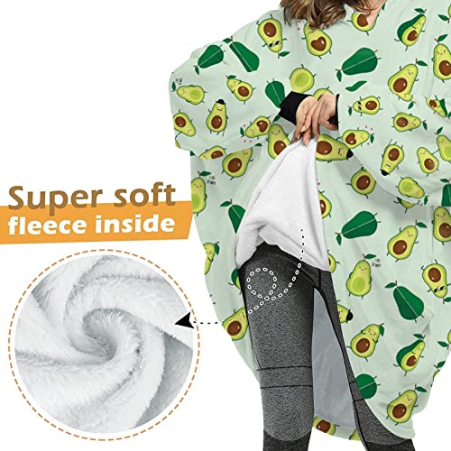 Wearable Blanket Hoodie for Women Men Adults, Teens Sherpa Fleece Oversized Hooded Sweatshirt Blanket with Pockets -Cute Penguin