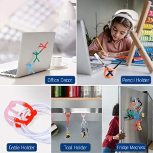 TRYMAG Man Fridge Magnets, 20Pcs Refrigerator Magnets, Funny Magnetic People Mini Flexible Humanoid Colorful Magnetic Toy for Kids, Adults, Whiteboard, Office, School Decoration