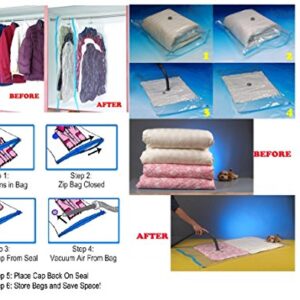 13 Quantity: 12 Large Size 28''x20'' New Improved Vacuum Storage Bags / Space Saver Compressed Bag with 1 TSA Carry-On Travel Pouch Bag