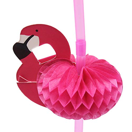 Hysagtek 50 Pcs Flamingo Straws Flamingo Drinking Straws Bachelorette Straws Bendable Cocktail Straws for Flamingo Pool Party Table Decor Birthday Wedding Tableware Decoration, Rose