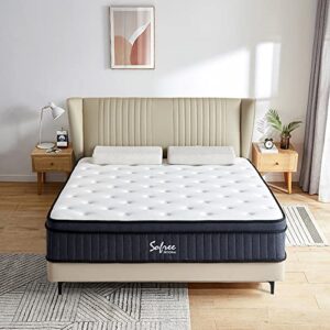 sofree bedding full size mattress, 12 inch memory foam hybrid mattress full, pocket spring full mattress in a box for motion isolation, strong edge support, pressure relief, medium firm, certipur-us