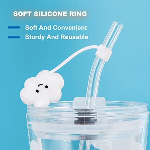 2023 New Straw Cover Cloud, 12Pcs Silicone Cloud Straw Covers Protector, Splash Proof Straw Tips, Reusable Drinking Straw Lids for Straw Tips Bottle Accessories