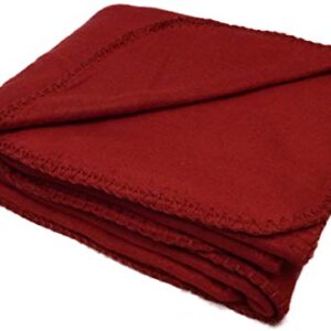 Anico Cozy Polar Fleece Blanket, 50" x 60", Dark Red