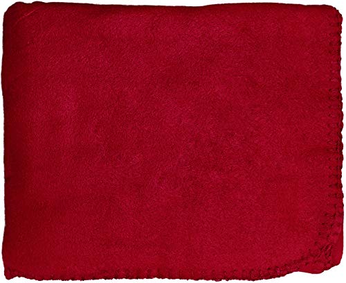 Anico Cozy Polar Fleece Blanket, 50" x 60", Dark Red