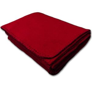 Anico Cozy Polar Fleece Blanket, 50" x 60", Dark Red