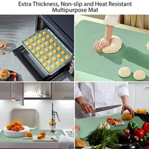 Silicone Baking Mat Extra Large Non-stick Baking Mat With High Edge, Food Grade Silicone Dough Rolling Mat For Making Cookies, Macarons, Multipurpose Mat, Countertop Mat, Placemat (16"X24")