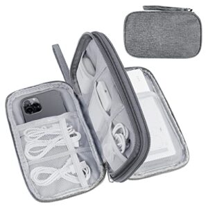 lcsmaokin electronics travel organizer,portable waterproof electronic travel storage bag for small charging cord storage,charger,small electronics,sd card etc,for travel,business and school -grey