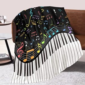 music note piano throw blanket soft cozy flannel blankets lightweight quilt for bed couch sofa room decoration gift for kid teens adults 80 x 60 in l for adults
