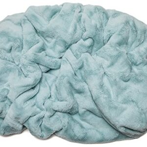 Chanasya Fuzzy Faux Fur Soft Wave Embossed Throw Blanket - Cozy and Warm Lightweight Reversible Sherpa for Couch, Home, Living Room, and Bedroom Décor (50x65 Inches) Turquoise