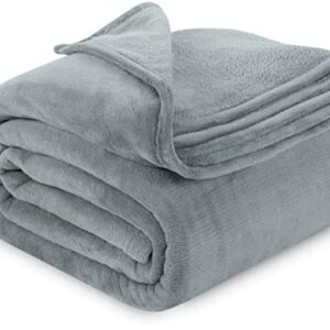 Utopia Bedding Fleece Blanket Queen Size Cool Grey Lightweight Fuzzy Soft Anti-Static Microfiber Bed Blanket (90x90 Inches)