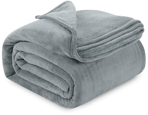 Utopia Bedding Fleece Blanket Queen Size Cool Grey Lightweight Fuzzy Soft Anti-Static Microfiber Bed Blanket (90x90 Inches)