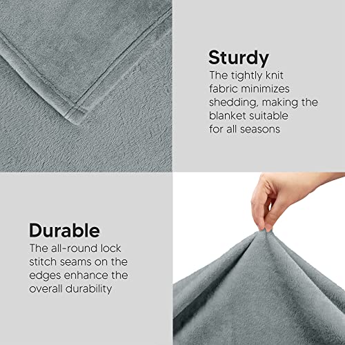 Utopia Bedding Fleece Blanket Queen Size Cool Grey Lightweight Fuzzy Soft Anti-Static Microfiber Bed Blanket (90x90 Inches)