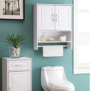 Oakestry 2-Door Wall Cabinet Bathroom 2 Door Wall Cabinet White Wall Cabinet Bathroom Wall Cabinet with 2 Door Adjustable Shelves