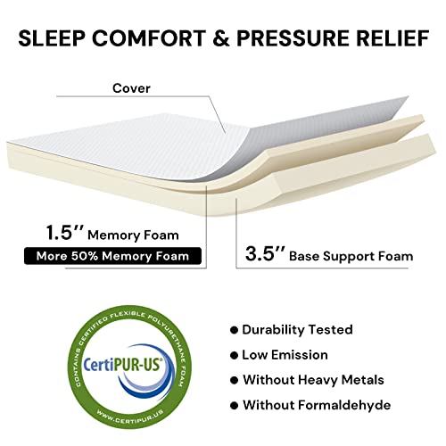 SunsGrove Folding Bed with Mattress Twin Size, 75" x 38", Rollaway Bed Storage Cover Included. Roll Away Bed with 5" Memory Foam Mattress, Portable Foldable Fold up Guest Bed for Adults (Twin)