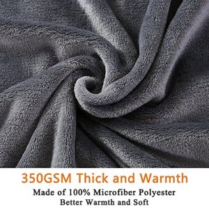 Soft Queen Size Blanket for Fall Winter Spring All Season 350GSM Thicken Warm Fuzzy Microplush Lightweight Thermal Fleece Summer Autumn Blankets for Queen/Full size Bed Sofa SOFTCARE Dark Gray 90"*90"