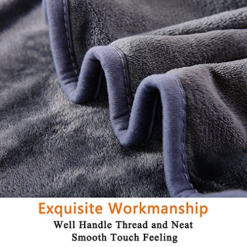 Soft Queen Size Blanket for Fall Winter Spring All Season 350GSM Thicken Warm Fuzzy Microplush Lightweight Thermal Fleece Summer Autumn Blankets for Queen/Full size Bed Sofa SOFTCARE Dark Gray 90"*90"