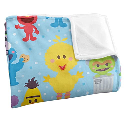 Sesame Street Cute Character Pattern Officially Licensed Silky Touch Super Soft Throw Blanket 36" x 58"