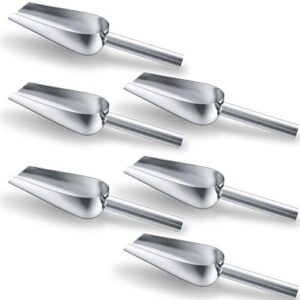 6 pack 6 ounce stainless steel ice scoop small metal candy scoop mini ice cube scoop little sugar scoop cream scoop for home kitchen food jars coffee beans bar buffet