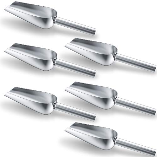 6 Pack 6 Ounce Stainless Steel Ice Scoop Small Metal Candy Scoop Mini Ice Cube Scoop Little Sugar Scoop Cream Scoop for Home Kitchen Food Jars Coffee Beans Bar Buffet