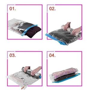 Timetries Travel Vacuum Storage Bags for Clothes Comforters Blankets Mattress Pillows with Pump Space Saver Bag,White