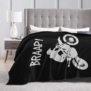 Dirt Bike - Motocross Fleece Blanket Throw Lightweight Blanket Super Soft Cozy Bed Warm Blanket for Living Room/Bedroom All Season (Dirt Bike - Motocross, 60" × 50")