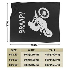 Dirt Bike - Motocross Fleece Blanket Throw Lightweight Blanket Super Soft Cozy Bed Warm Blanket for Living Room/Bedroom All Season (Dirt Bike - Motocross, 60" × 50")