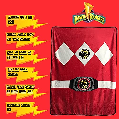 Power Rangers Red Ranger Fleece Soft Throw Blanket