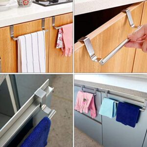 IMIKEYA Over Door Towel Bar Hooks Holders Less Steel Cabinet Cupboard Towel Hooks Shelf Towel Rack Kitchen Bathroom Organizer