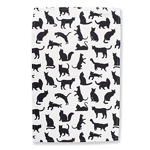 DII Everyday Pets Kitchen Collection Absorbent Dishtowel Set, 18x28, Cat Print, 3 Count