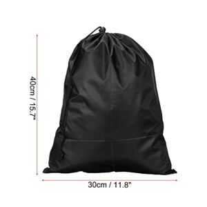 PATIKIL Clothes Storage Drawstring Bag, 2 Pack 15.7" Height Clothing Bedding Organizer Bags for Home Camping Travel, Black