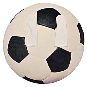 Soccer Ball Wearable Sleeved Round Arm Blanket 68" Diameter, Snuggle Up with Warm & Cozy Microfiber Flannel Novelty Robe Blanket, Indoor & Outdoor Use