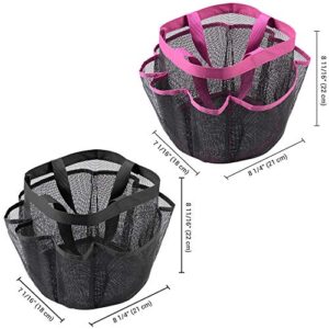 Aquaterior 2 Packs Mesh Shower Caddy 8 Pockets Bathroom Carry Tote Conditioner