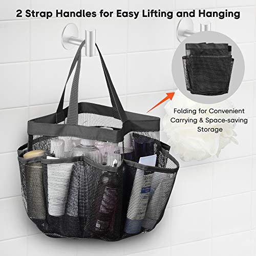 Aquaterior 2 Packs Mesh Shower Caddy 8 Pockets Bathroom Carry Tote Conditioner