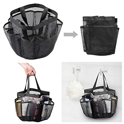 Aquaterior 2 Packs Mesh Shower Caddy 8 Pockets Bathroom Carry Tote Conditioner