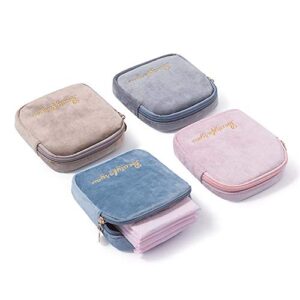 Girl Convenience Sanitary Plush Storage Bag, Portable Sanitary Napkin Storage Bag Makeup Bag Coin Purse Jewelry Organizer(pink)