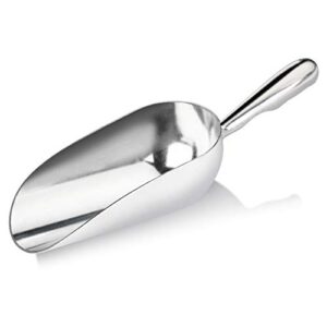 New Star Foodservice 34509 One-Piece Cast Aluminum Round Bottom Bar Ice Flour Utility Scoop, 5-Ounce, Silver (Hand Wash Only)